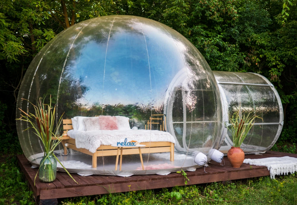 pvc transparent bubble tent with led lighting