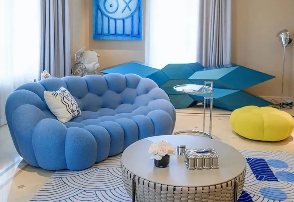 bubble blue couch